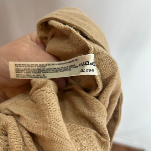 Free People Free-est NWT wide leg pants pull on tan high rise size large - Picture 10 of 10